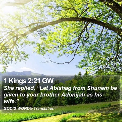 1 Kings 2:21 GW Bible Verse Image