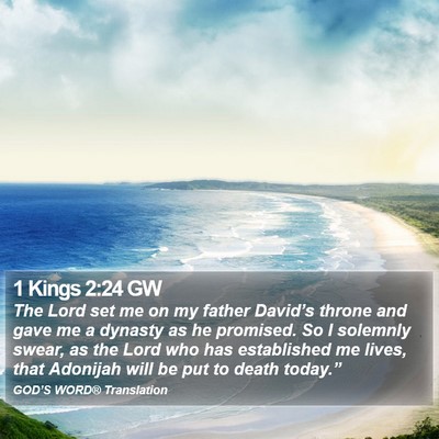 1 Kings 2:24 GW Bible Verse Image
