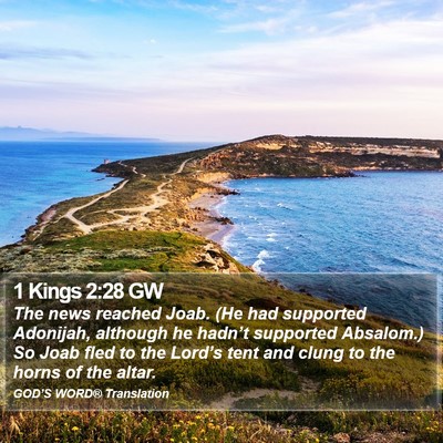 1 Kings 2:28 GW Bible Verse Image