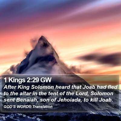 1 Kings 2:29 GW Bible Verse Image