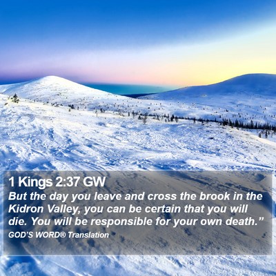 1 Kings 2:37 GW Bible Verse Image