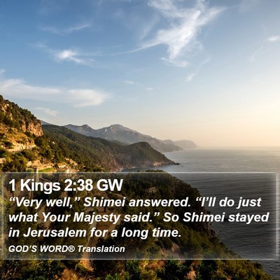 1 Kings 2:38 GW Bible Verse Image