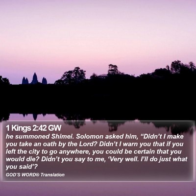 1 Kings 2:42 GW Bible Verse Image