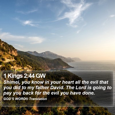 1 Kings 2:44 GW Bible Verse Image