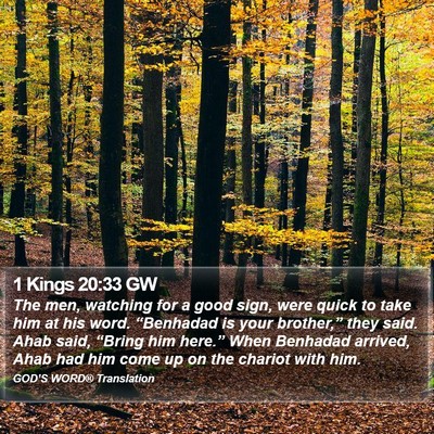1 Kings 20:33 GW Bible Verse Image