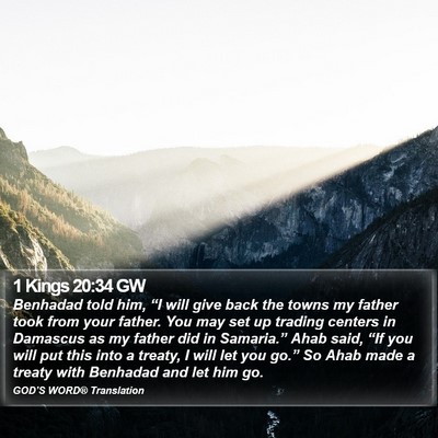 1 Kings 20:34 GW Bible Verse Image