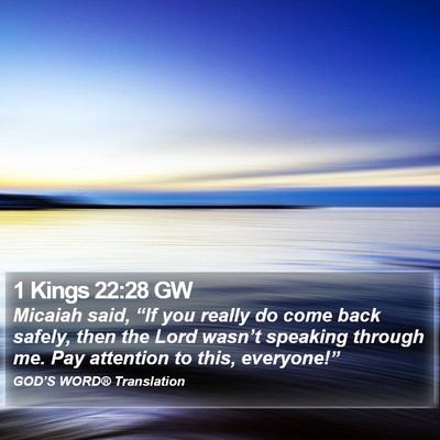 1 Kings 22:28 GW Bible Verse Image