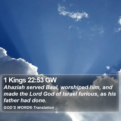 1 Kings 22:53 GW Bible Verse Image