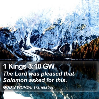1 Kings 3:10 GW Bible Verse Image
