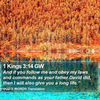1 Kings 3:14 GW Bible Verse Image