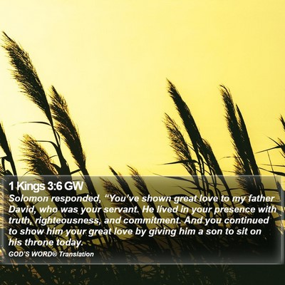 1 Kings 3:6 GW Bible Verse Image