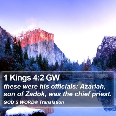 1 Kings 4:2 GW Bible Verse Image