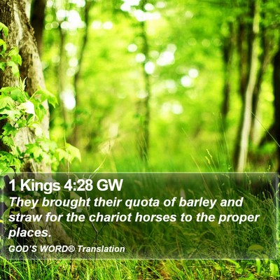 1 Kings 4:28 GW Bible Verse Image