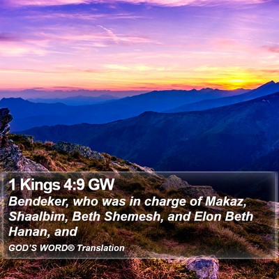 1 Kings 4:9 GW Bible Verse Image