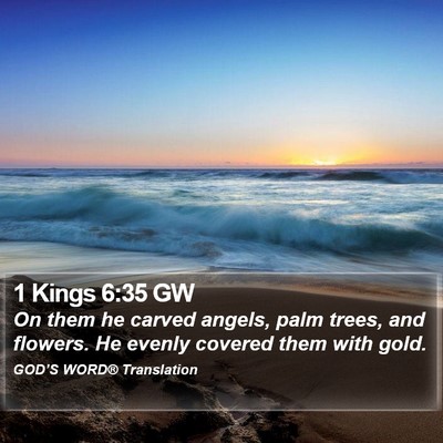 1 Kings 6:35 GW Bible Verse Image