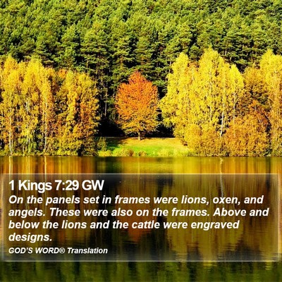 1 Kings 7:29 GW Bible Verse Image