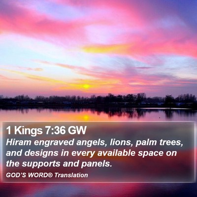 1 Kings 7:36 GW Bible Verse Image