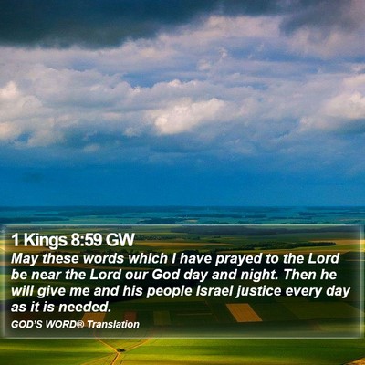 1 Kings 8:59 GW Bible Verse Image
