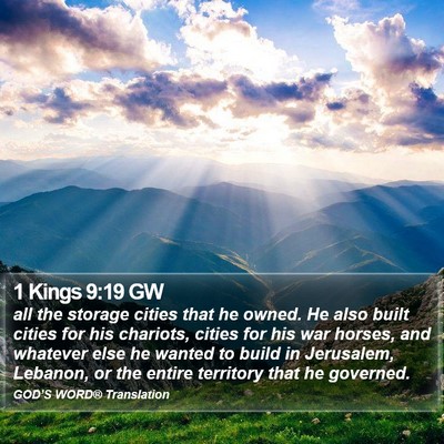 1 Kings 9:19 GW Bible Verse Image