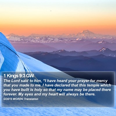 1 Kings 9:3 GW Bible Verse Image