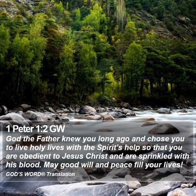 1 Peter 1:2 GW Bible Verse Image