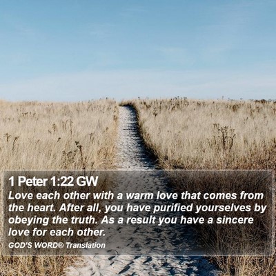1 Peter 1:22 GW Bible Verse Image