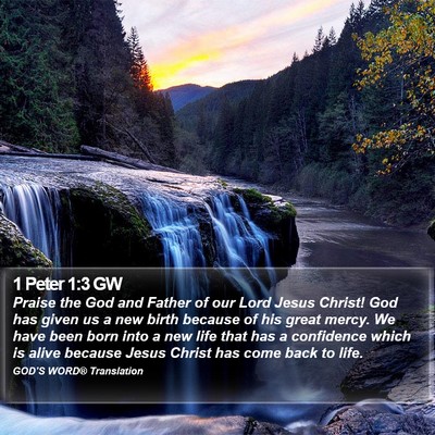 1 Peter 1:3 GW Bible Verse Image