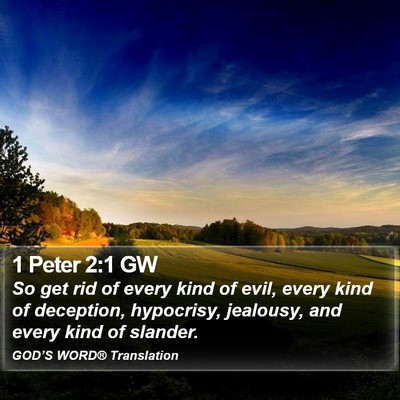 1 Peter 2:1 GW Bible Verse Image