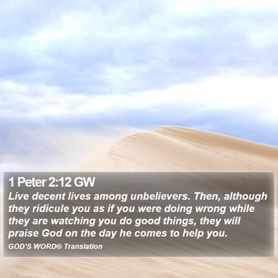 1 Peter 2:12 GW Bible Verse Image