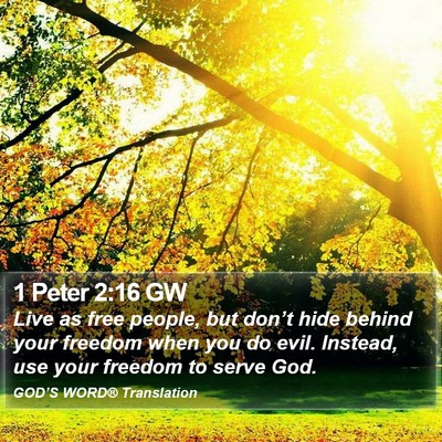 1 Peter 2:16 GW Bible Verse Image