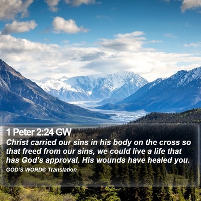 1 Peter 2:24 GW Bible Verse Image