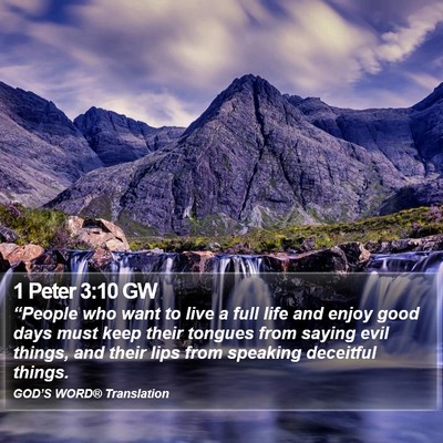 1 Peter 3:10 GW Bible Verse Image