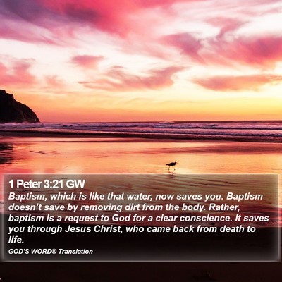 1 Peter 3:21 GW Bible Verse Image