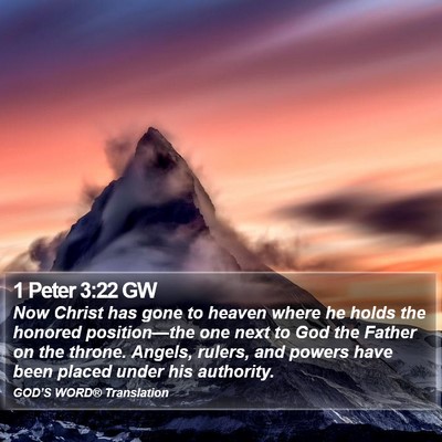 1 Peter 3:22 GW Bible Verse Image