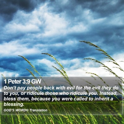 1 Peter 3:9 GW Bible Verse Image