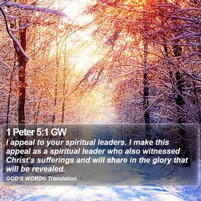 1 Peter 5:1 GW Bible Verse Image
