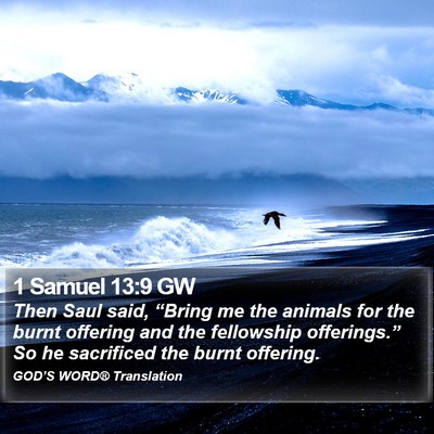 1 Samuel 13:9 GW Bible Verse Image