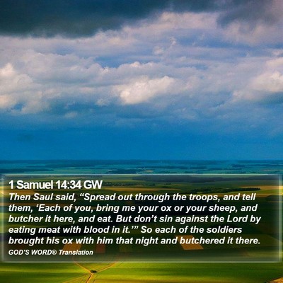 1 Samuel 14:34 GW Bible Verse Image