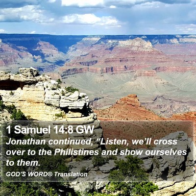 1 Samuel 14:8 GW Bible Verse Image