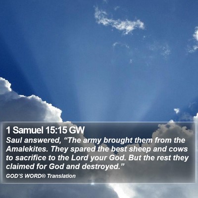 1 Samuel 15:15 GW Bible Verse Image