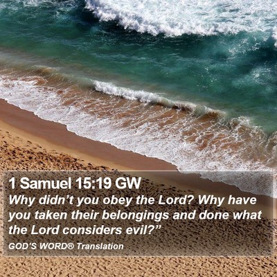 1 Samuel 15:19 GW Bible Verse Image