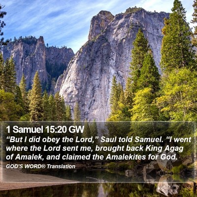 1 Samuel 15:20 GW Bible Verse Image