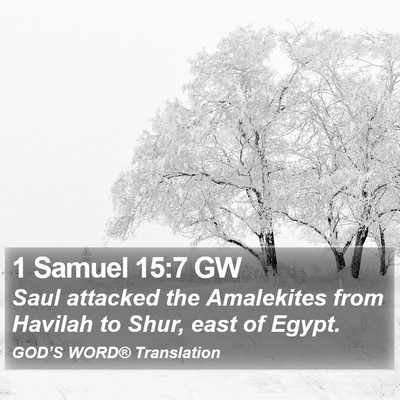 1 Samuel 15:7 GW Bible Verse Image
