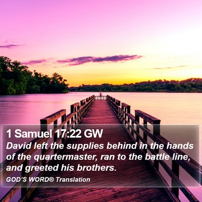 1 Samuel 17:22 GW Bible Verse Image