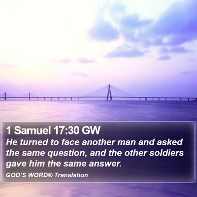 1 Samuel 17:30 GW Bible Verse Image