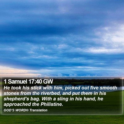 1 Samuel 17:40 GW Bible Verse Image