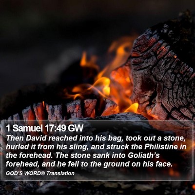 1 Samuel 17:49 GW Bible Verse Image