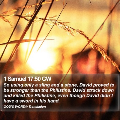 1 Samuel 17:50 GW Bible Verse Image