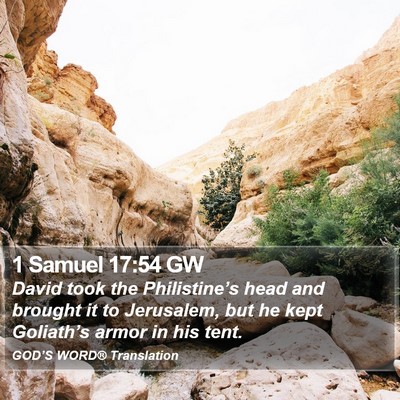 1 Samuel 17:54 GW Bible Verse Image