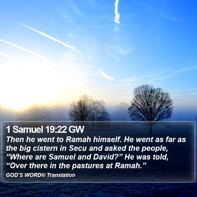 1 Samuel 19:22 GW Bible Verse Image